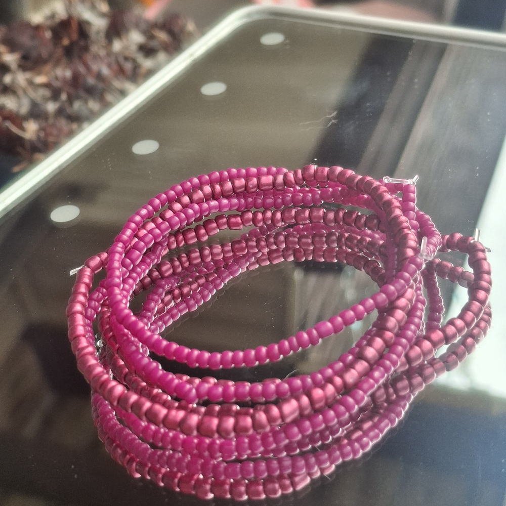 Pink Glass Beaded Bracelet Bundle